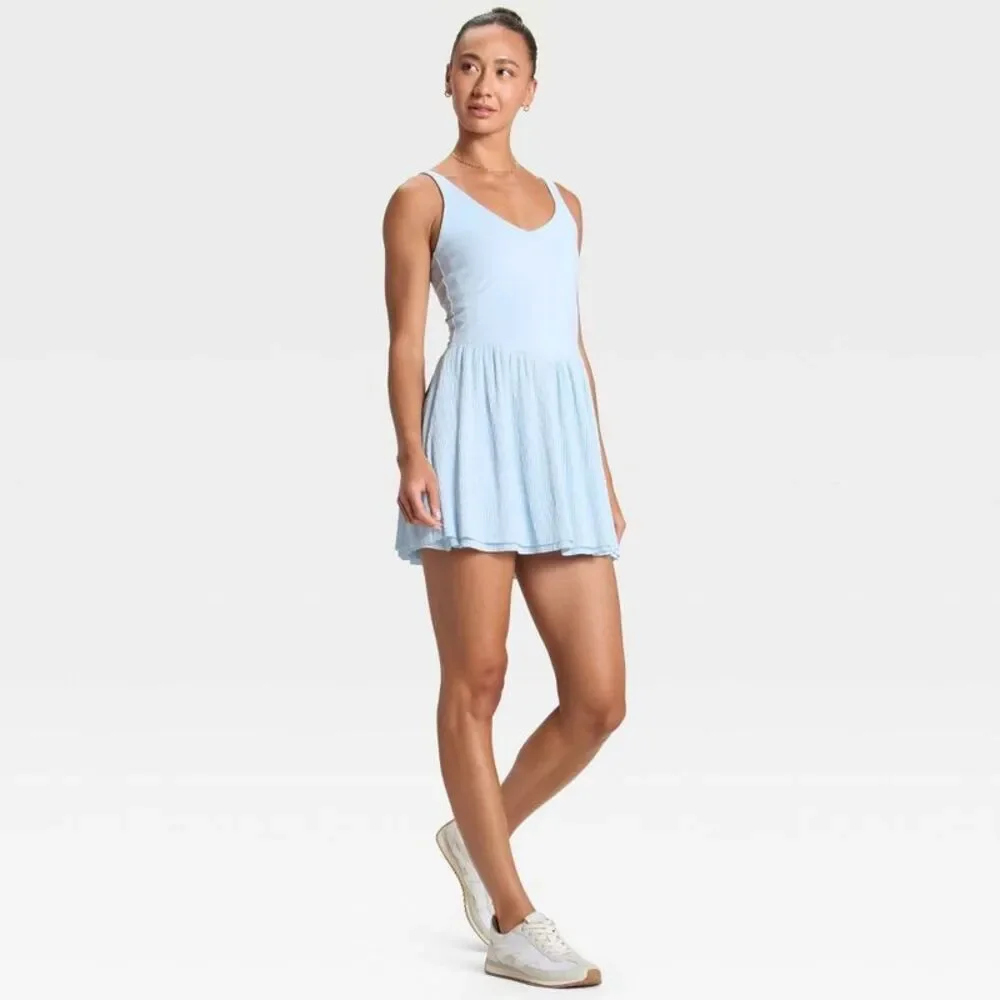 Women's Knit Plisse Active Dress - All In Motion Light Blue XS